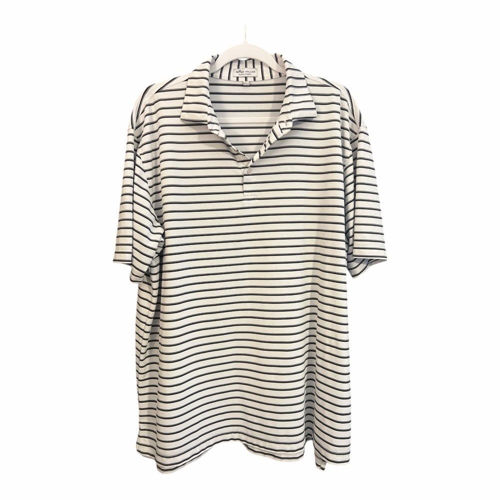 Peter Millar Summer Comfort Striped Polo Shirt XL Performance Stretch RD1